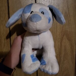 Ty Lux Baby Pups Blue and White Plush Dog Toy Pluffies
